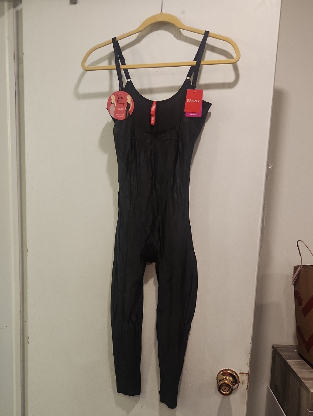 SPANX Black Womens Open Bust Shaping Catsuit. NWT. Size XL.